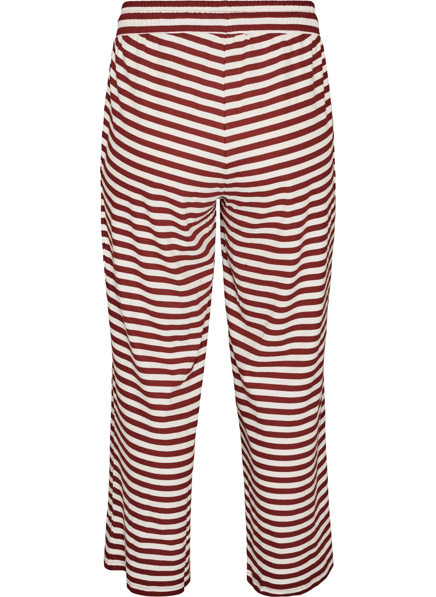 Zizzifashion Striped pyjama bottoms with a high waist and wide legs, Red, Packshot image number 1