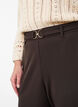 High-waisted trousers with belt detail and gold buckle, Brown, Model image number 2