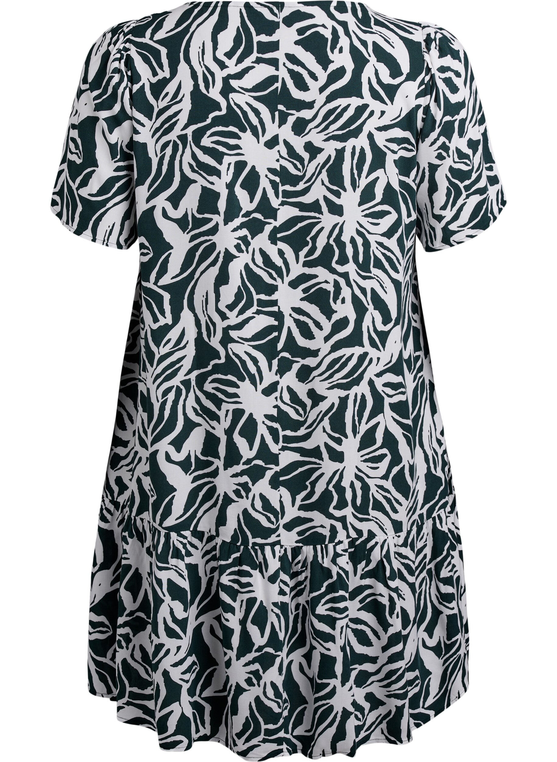 Zizzifashion FLASH - Dress in viscose with cutline, Green, Packshot image number 1