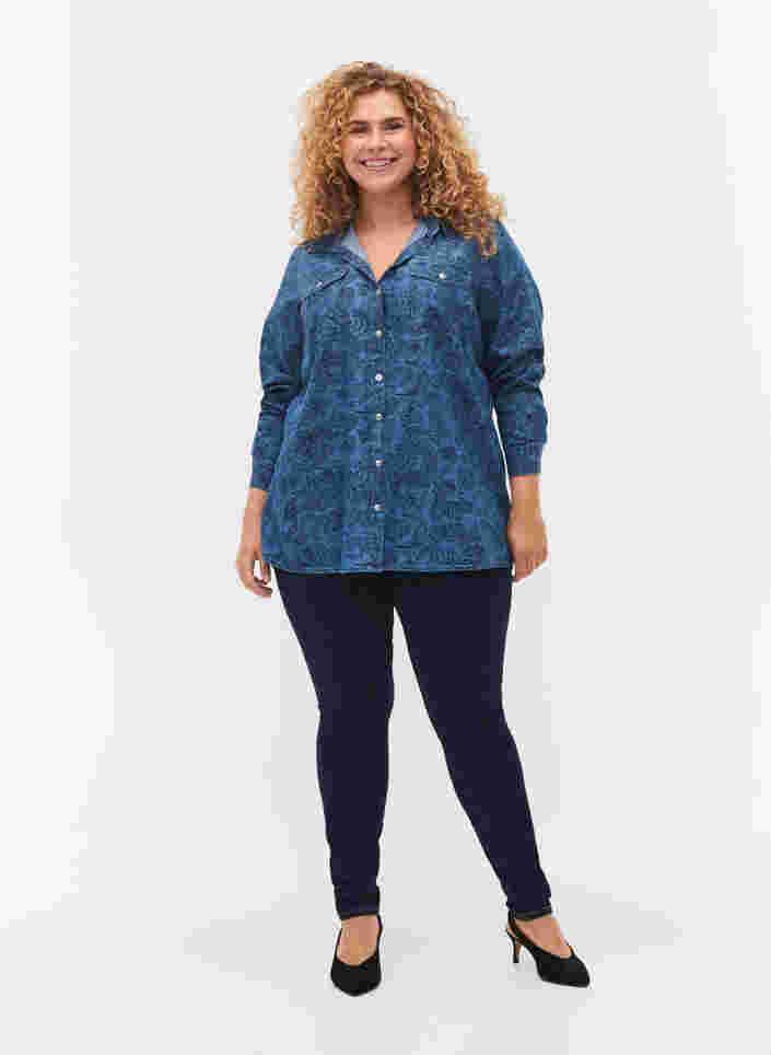 Cotton shirt in paisley pattern, Blue Paisley, Model image number 2