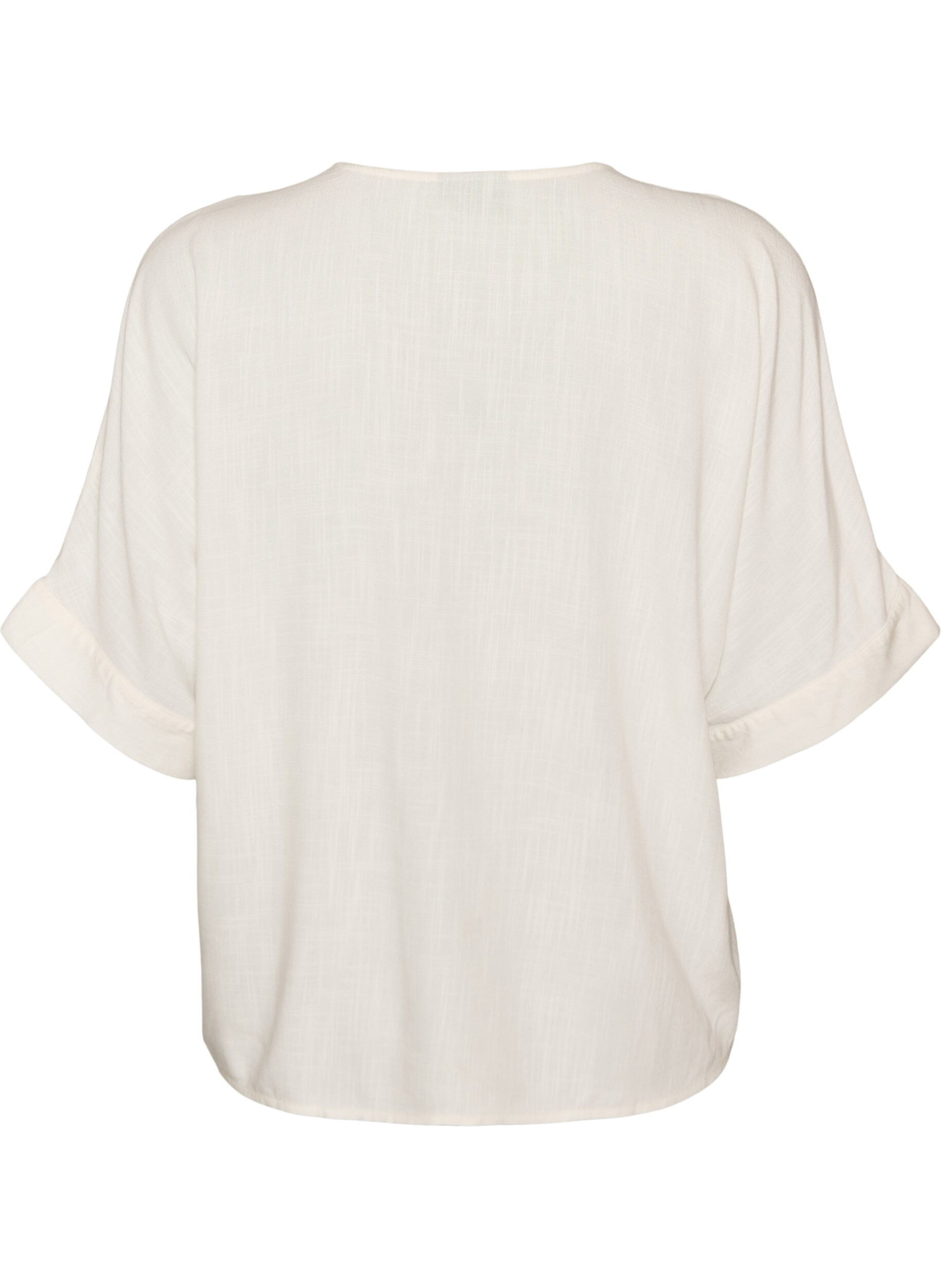 ZizzifashionViscose blouse with crochet trim and buttons, Vanilla, Packshot image number 1