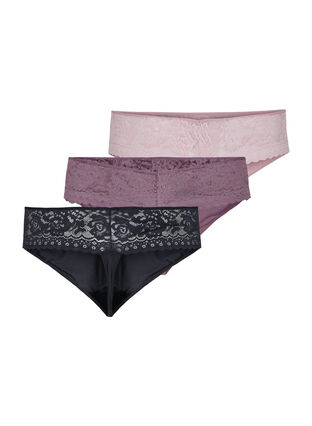 3-pack G-string with lace, Mix assortment, Packshot image number 1