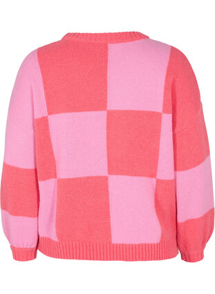 Checkered jumper, Begonia Pink Comb, Packshot image number 1