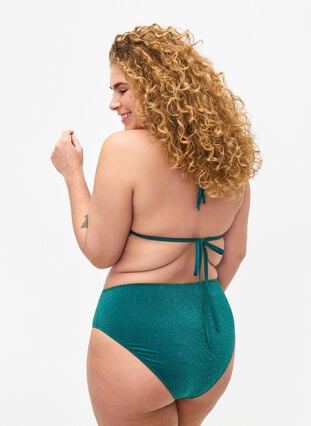 Glitter bikini briefs with a high waist, Storm, Model image number 1