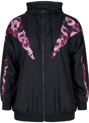 Sports jacket with floral print details, Flower Print, Packshot image number 0