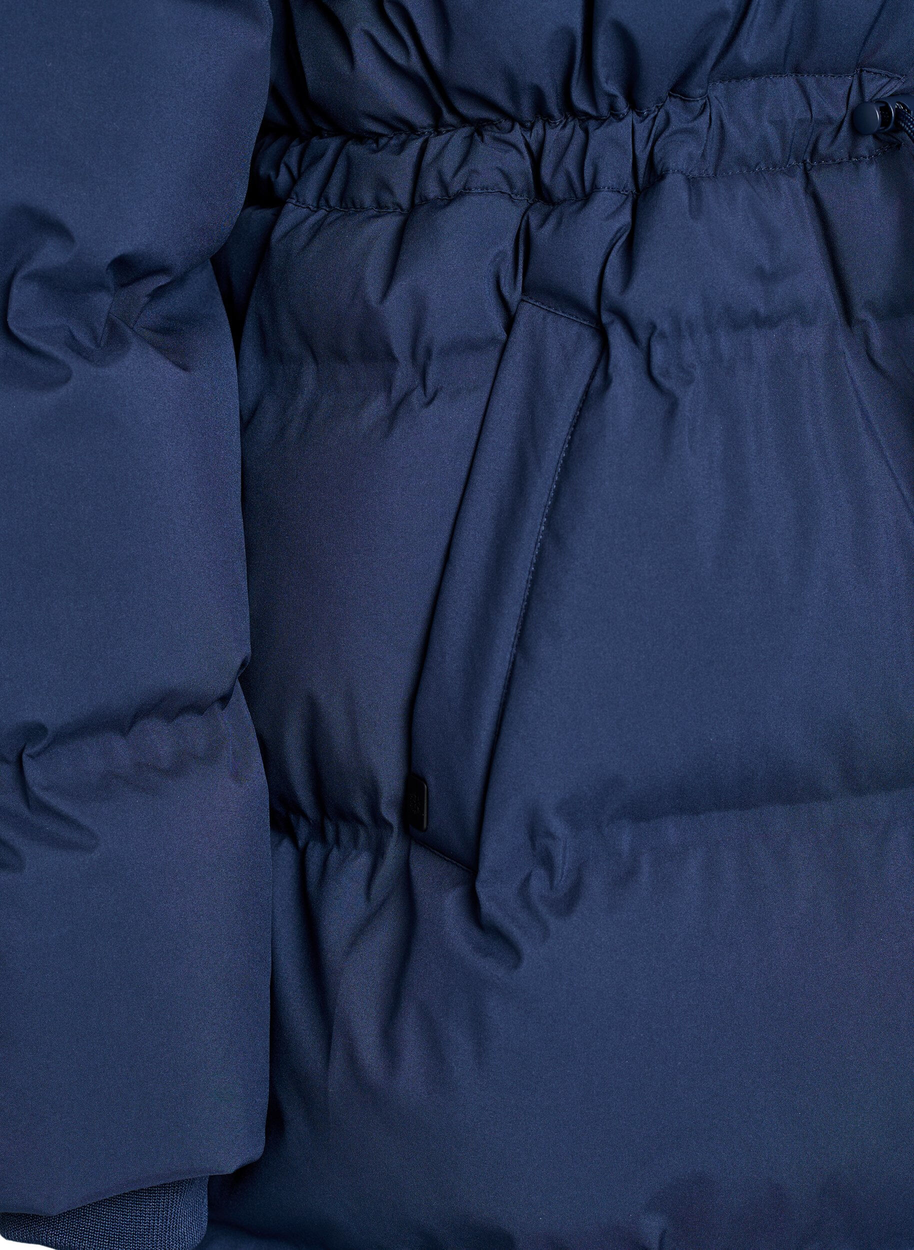 Zizzifashion Mid-length puffer jacket with adjustable waist, Blue, Packshot image number 3