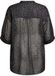 Chiffon tunic with velvet dot pattern, Black, Packshot image number 1