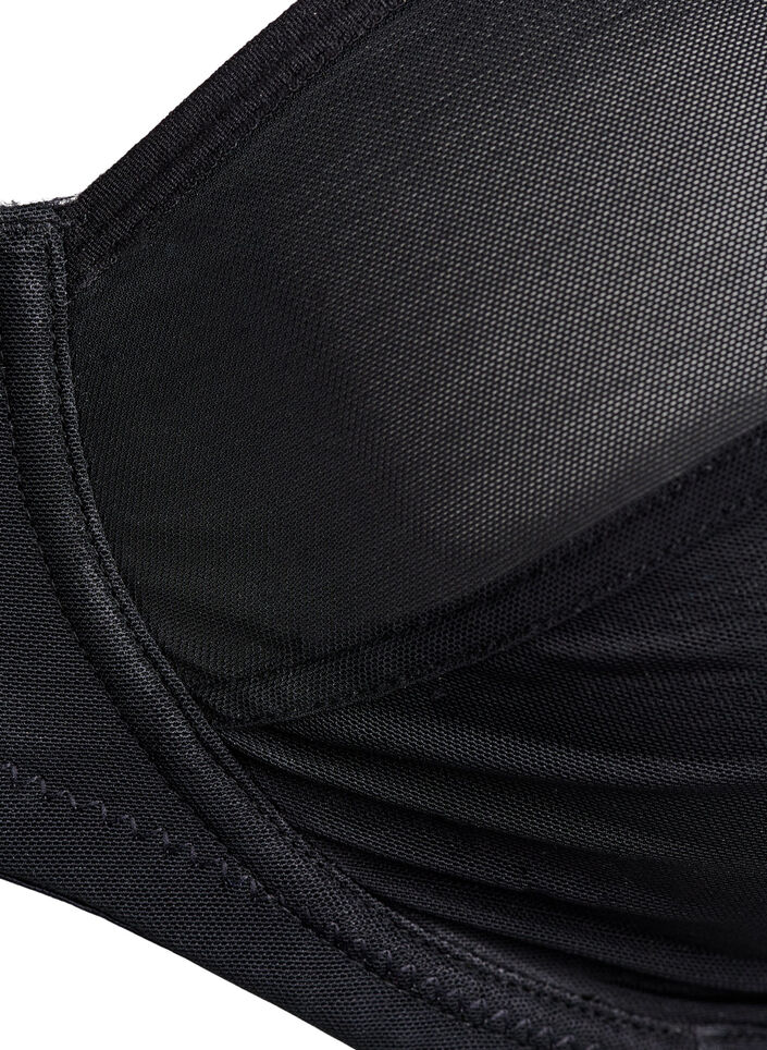 Full cover basic bra in mesh, Black, Packshot image number 2