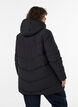 Mid-length puffer jacket with hood, Black, Model image number 2