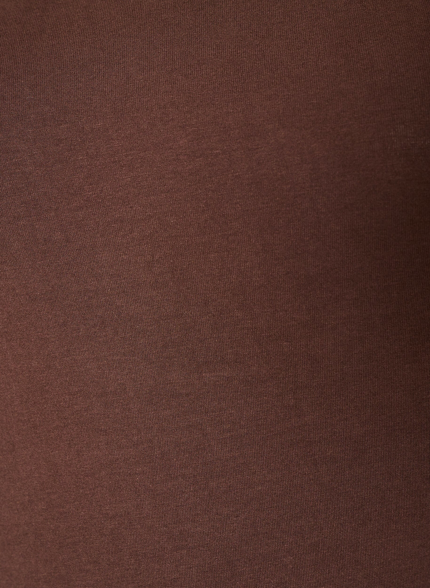 ZizzifashionSolid color basic top in cotton, Brown, Packshot image number 2