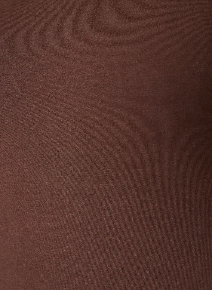 Solid color basic top in cotton, Brown, Packshot image number 2