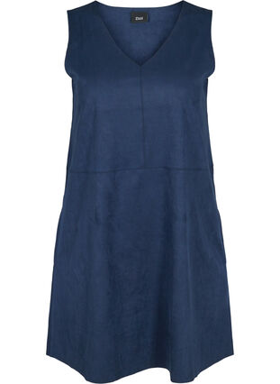 Sleeveless A-line dress, Dark Blue, Packshot image number 0