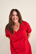 Midi T-shirt dress with a V-neck, Red, Model image number 2