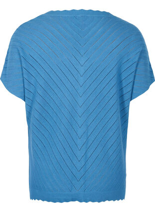 Knit cardigan with short sleeves, Blue Ashes, Packshot image number 1