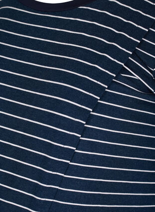 Striped maternity blouse with 3/4 sleeves, Blue Stripe , Packshot image number 2