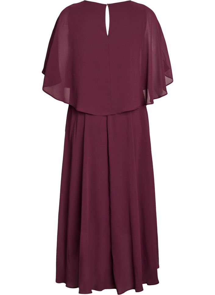A-line maxi dress with short sleeves, Red, Packshot image number 1