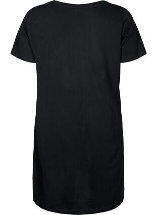 Organic cotton nightdress with V-neck (GOTS), Black W. Yesterday, Packshot image number 1
