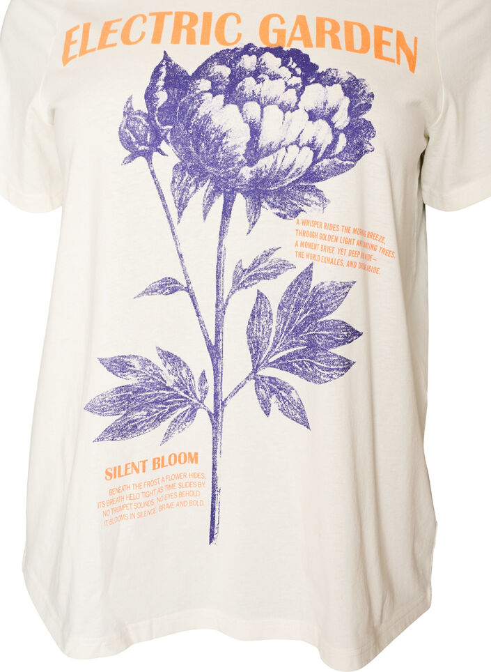 Cotton T-shirt with print, White, Packshot image number 2
