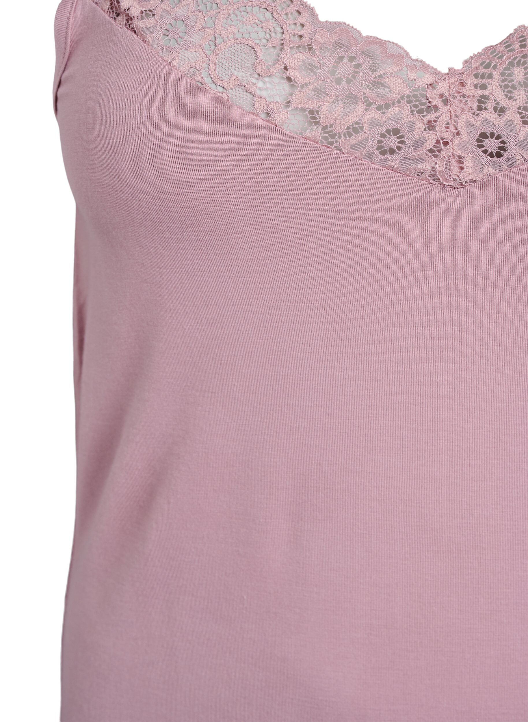 Zizzifashion Viscose top with lace edge, Rose, Packshot image number 2