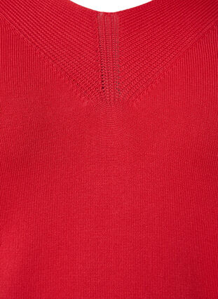 Viscose knitted top with v-neckline, Hibiscus, Packshot image number 2