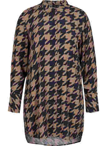 Long patterned viscose shirt