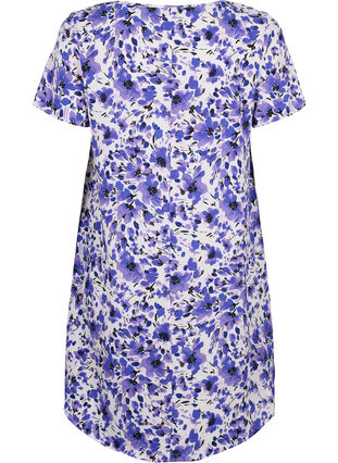 Dress with print and short sleeves, Purple Small Flower, Packshot image number 1