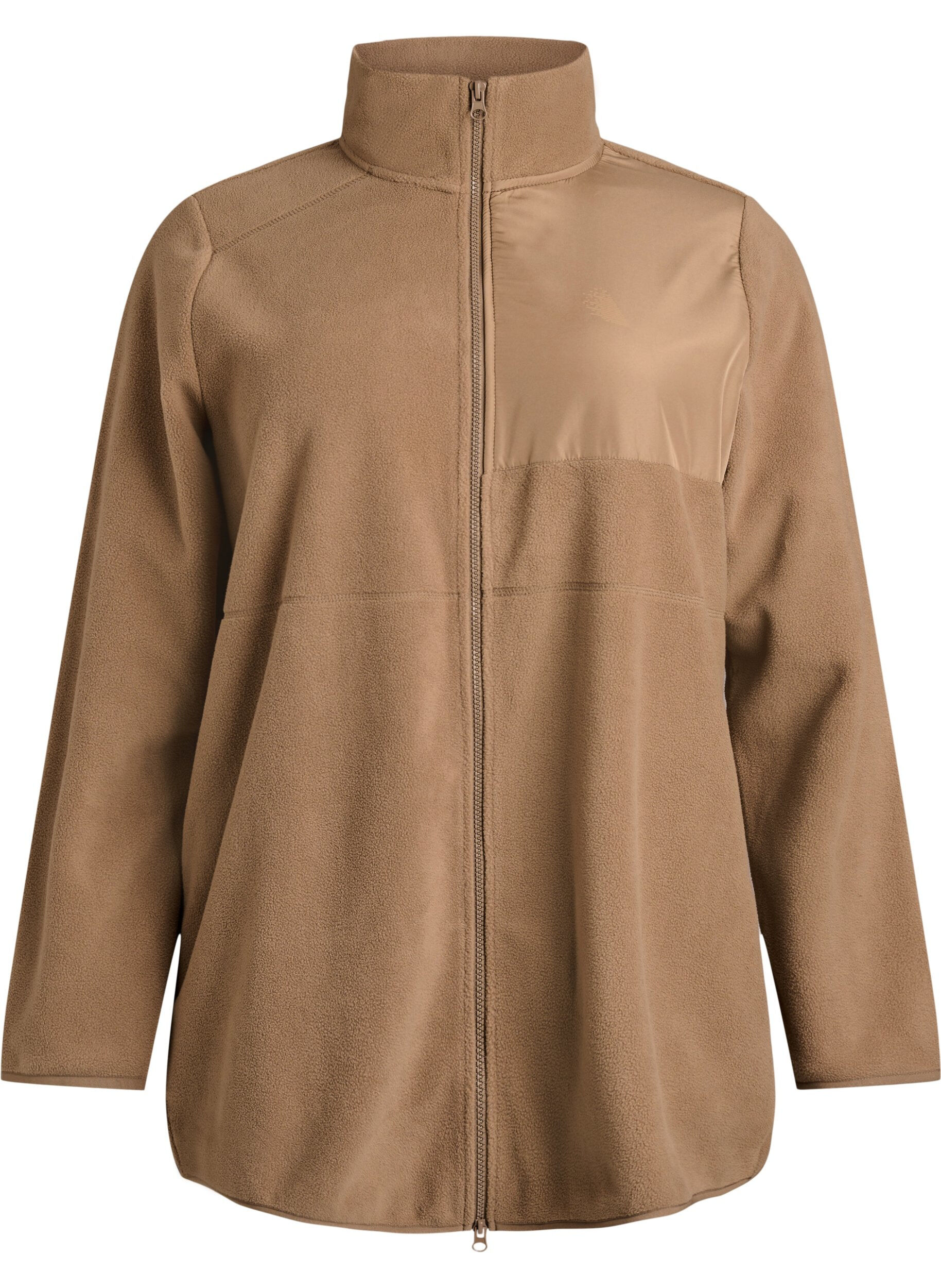 Fleece jacket with high neck and zip