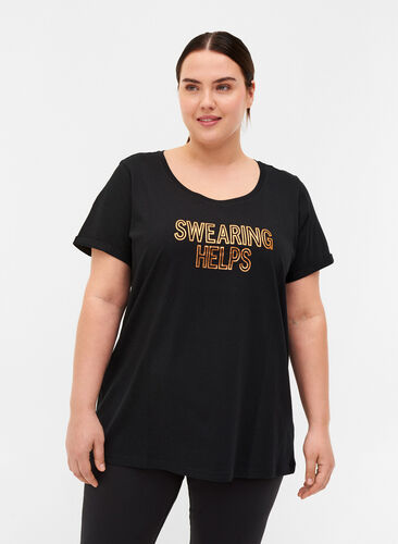 Sports t-shirt with print, Black Swearing, Model image number 0