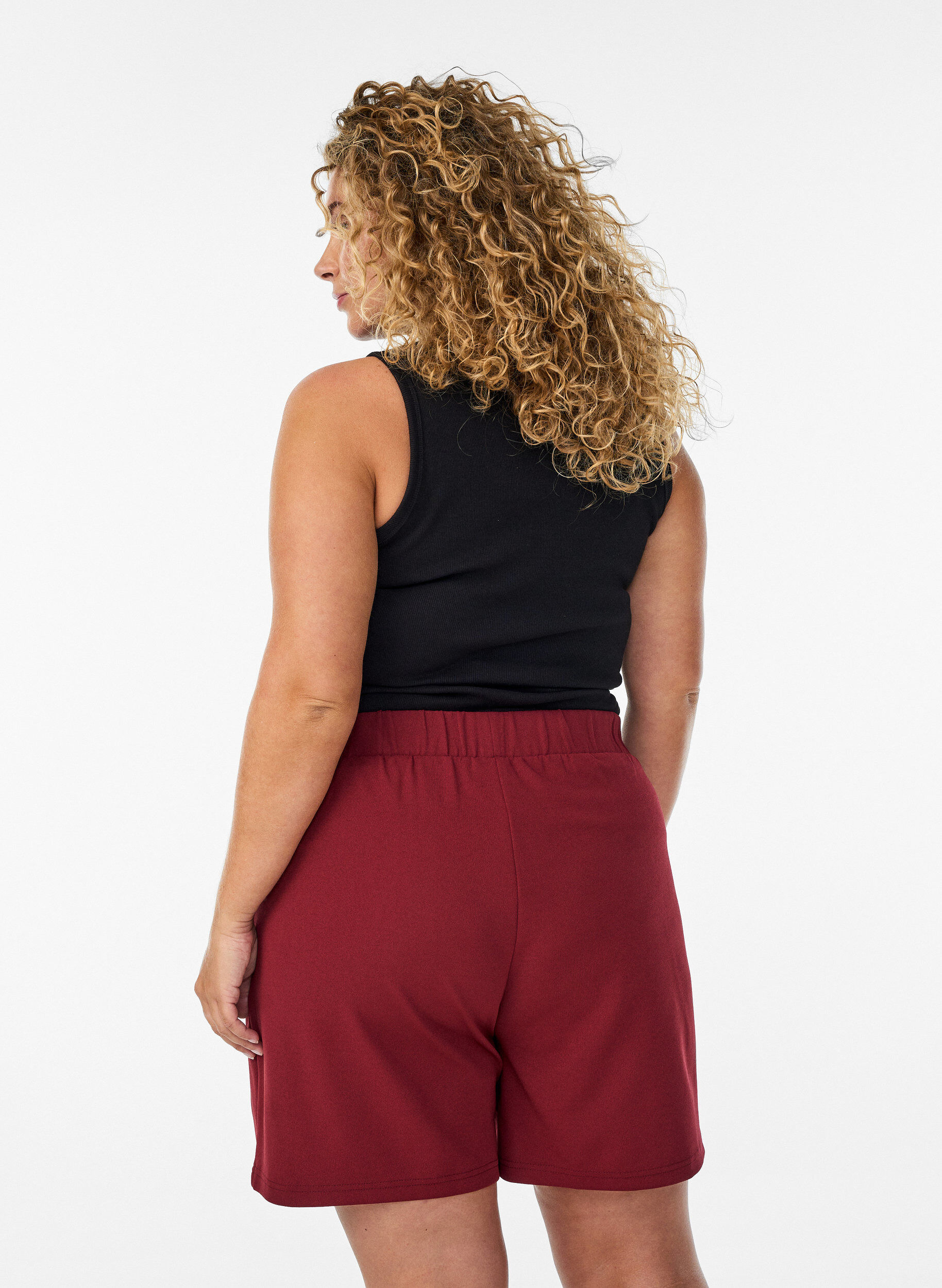 ZizzifashionLoose shorts with pockets, Dark Bordeaux, Model image number 2