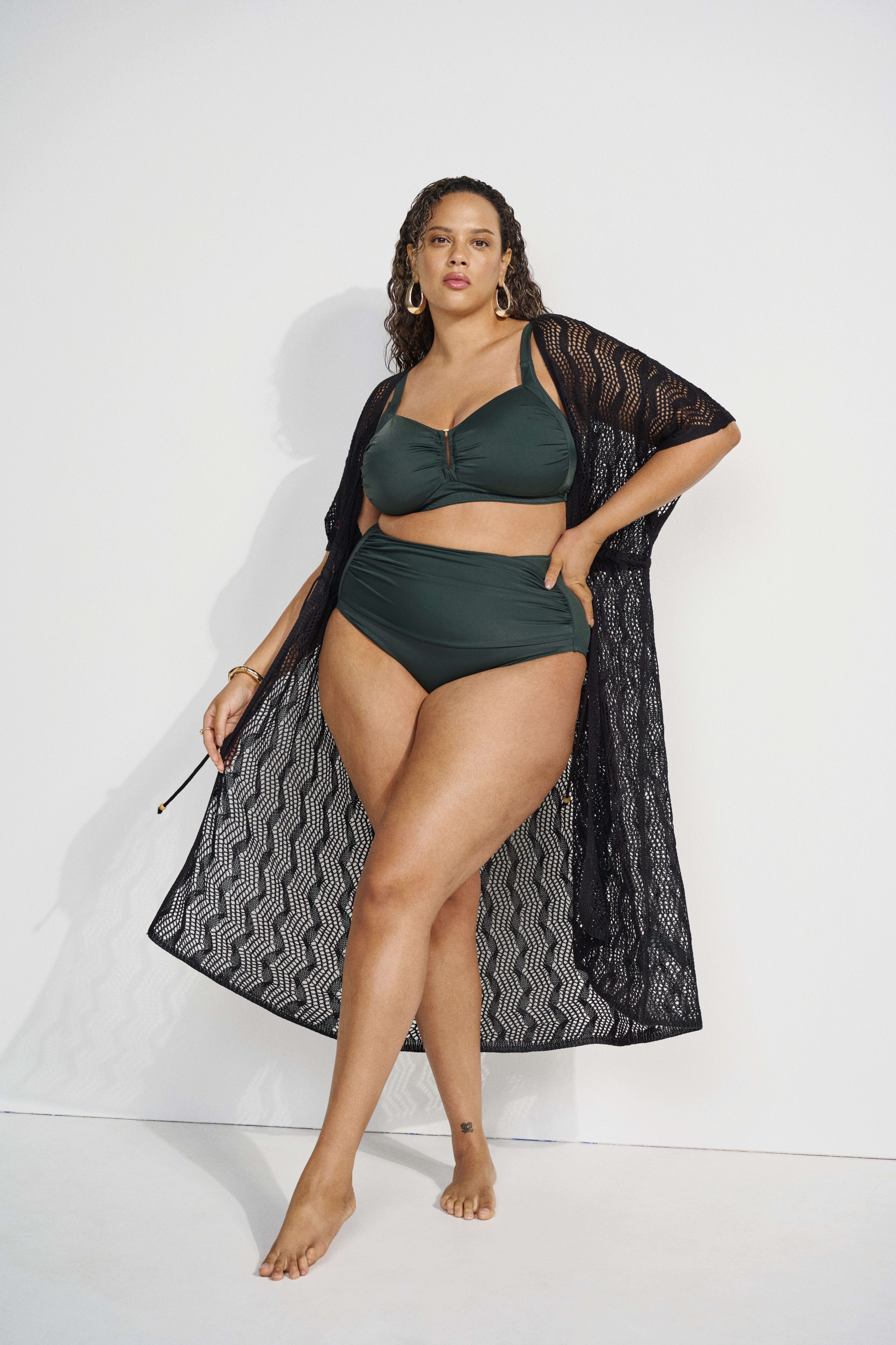 Bikini look with kimono, , Model