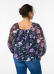 Chiffon blouse with floral print and long sleeves, Blue, Model image number 2