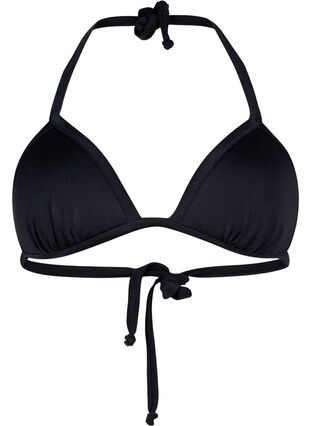Solid triangle bikini bra, Black, Packshot image number 0
