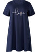 Short-sleeved nightgown in organic cotton, Blue, Packshot image number 0