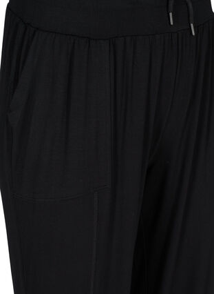 Loose viscose gym trousers, Black, Packshot image number 2