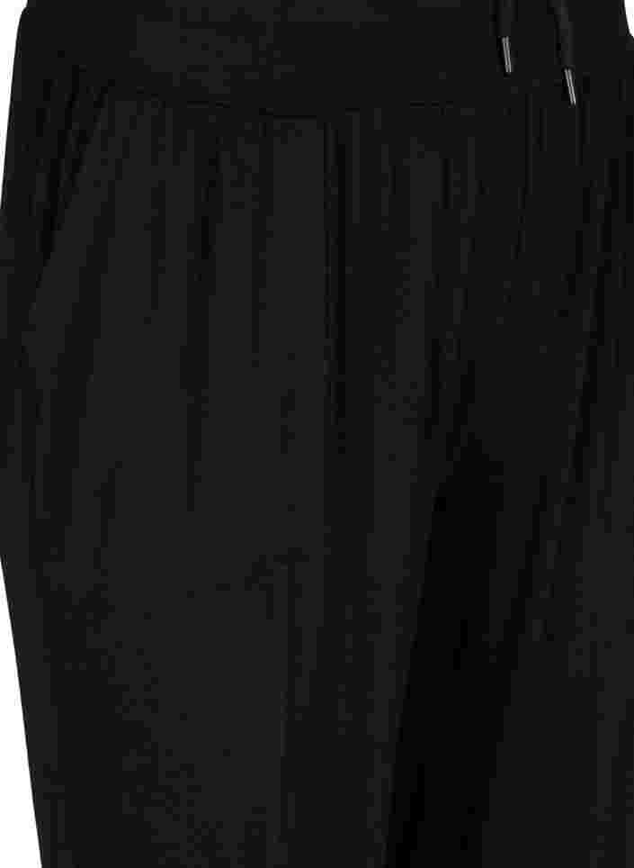 Loose viscose gym trousers, Black, Packshot image number 2