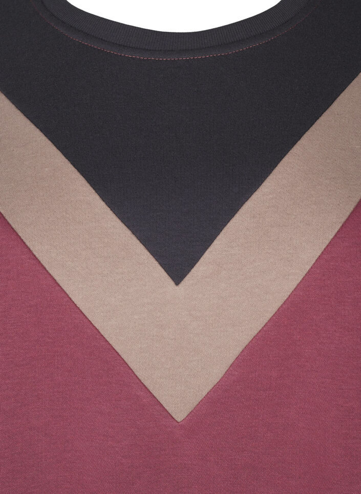 Long sweatshirt with colourblock, Rose B. Color Block, Packshot image number 2