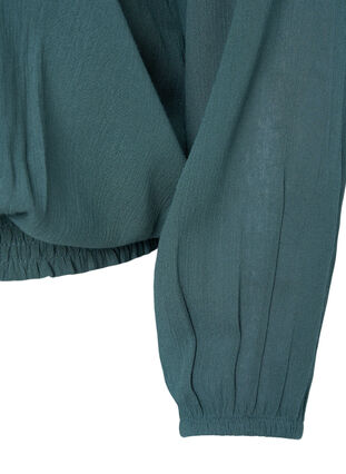 Viscose blouse with smock, Sea Pine, Packshot image number 3