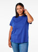 Basic cotton T-shirt with round neck, Blue, Model image number 0