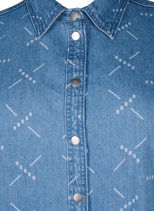 Loose denim jacket with pattern, Light blue denim, Packshot image number 2