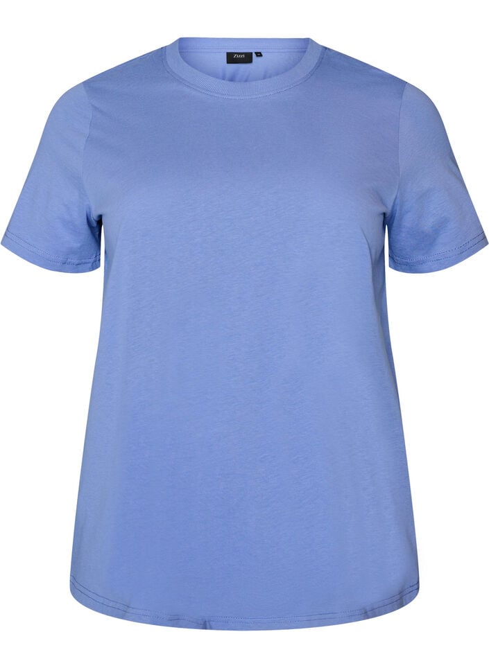 Basic cotton T-shirt with round neck, Purple, Packshot image number 0
