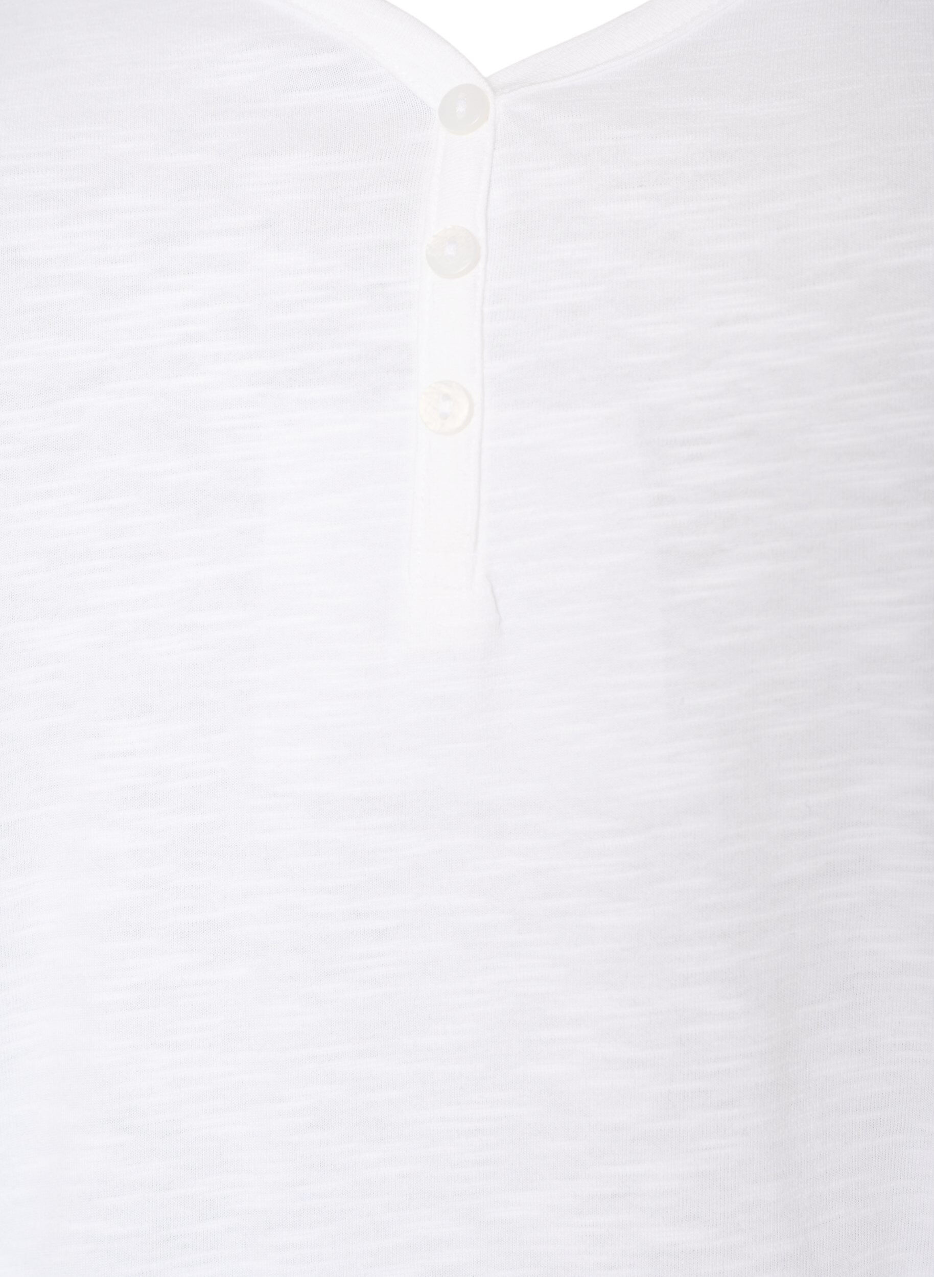ZizzifashionTank top in organic cotton with V-neck and buttons, White, Packshot image number 2