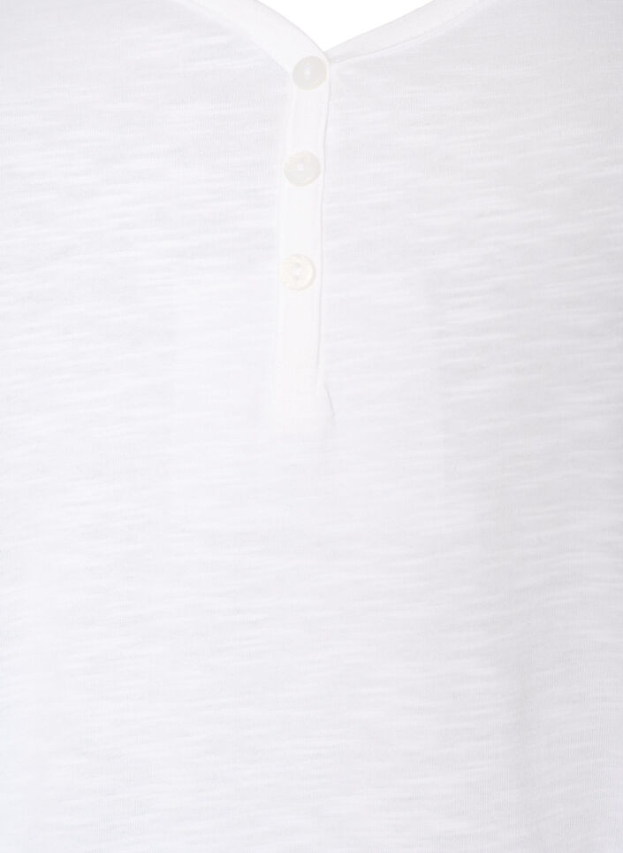 Tank top in organic cotton with V-neck and buttons, White, Packshot image number 2