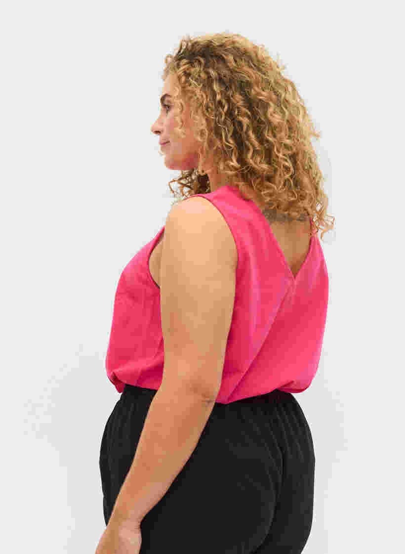 Sleeveless top in cotton, Beetroot Purple, Model image number 1