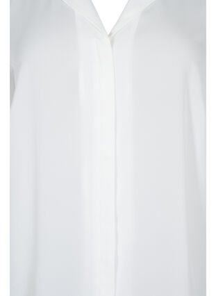 Solid colour shirt with v-neck, Bright White, Packshot image number 2
