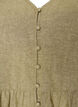 Blouse in linen and viscose with a V-neck and button fastening, Green, Packshot image number 2