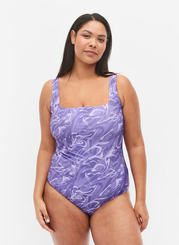 Swimsuit with print, Swirl Print, Model image number 0