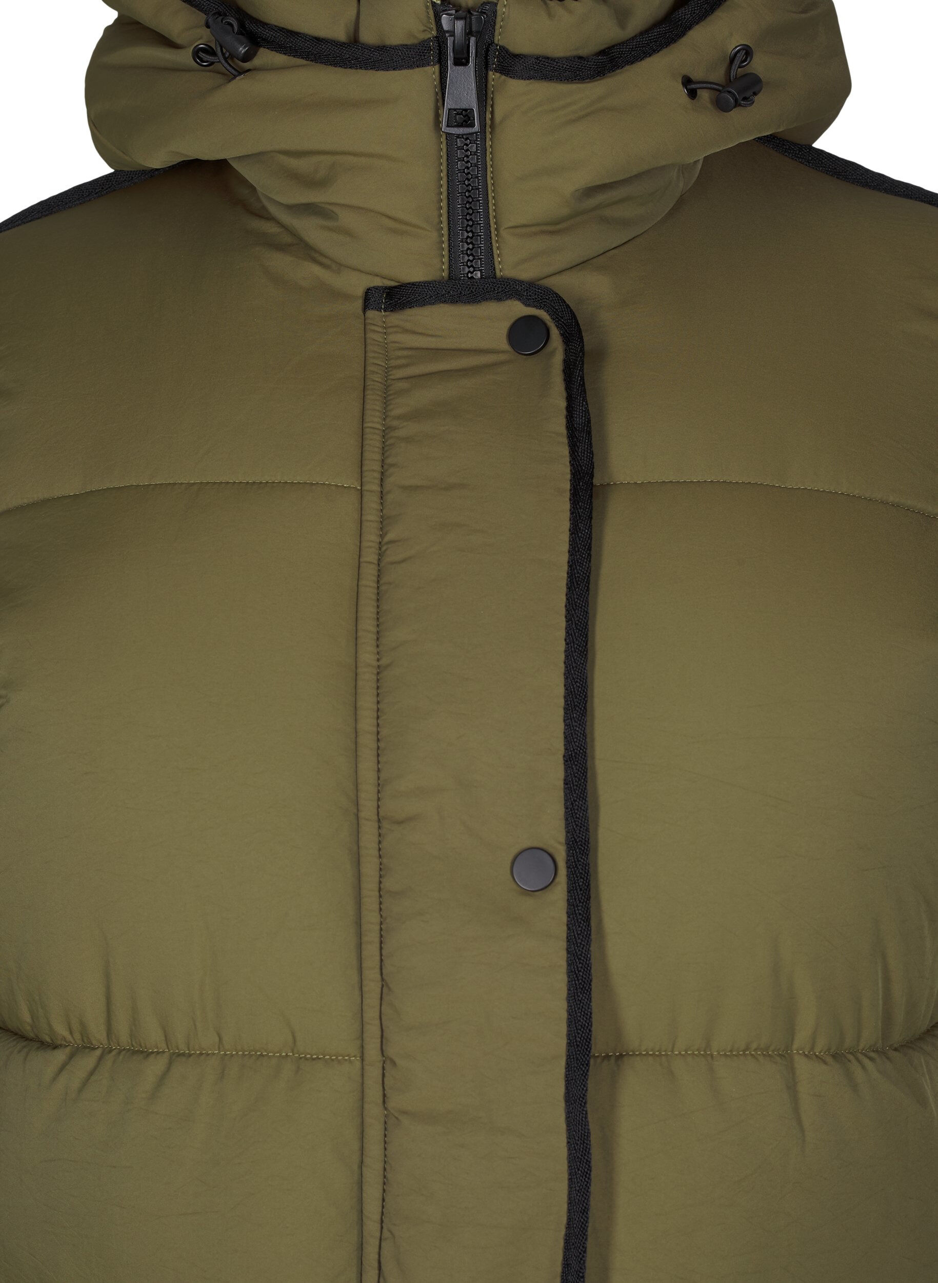 Zizzifashion Puffer jacket with hood and contrast detailing, Green, Packshot image number 2