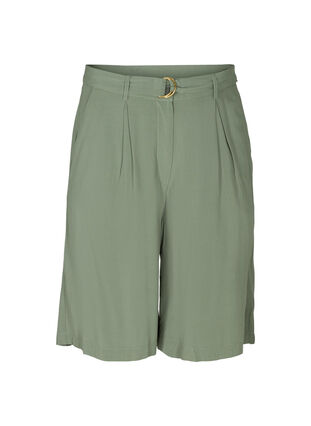 Long shorts in viscose, Agave Green, Packshot image number 0