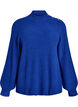 Ribbed jumper with puff sleeves and buttons, Blue, Packshot image number 0