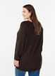 Knitted blouse with side buttons, Brown, Model image number 2